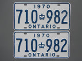 1970 YOM Clear Ontario License Plates