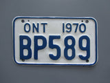 1970 YOM Clear Ontario Motorcycle License Plate
