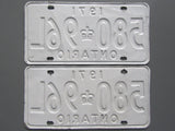 1971 YOM Clear Ontario License Plates