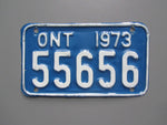 1973 YOM Clear Ontario Motorcycle License Plate