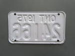 1975 YOM Clear Ontario Motorcycle License Plate