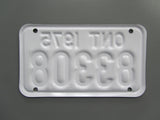 1975 YOM Clear Ontario Motorcycle License Plate