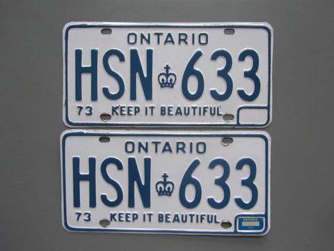 1976 Ontario License Plates