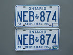 1978 Ontario License Plates