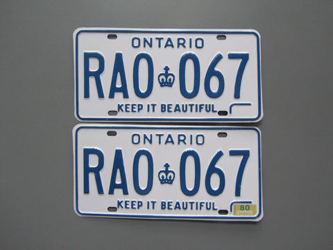 1980 Ontario License Plates
